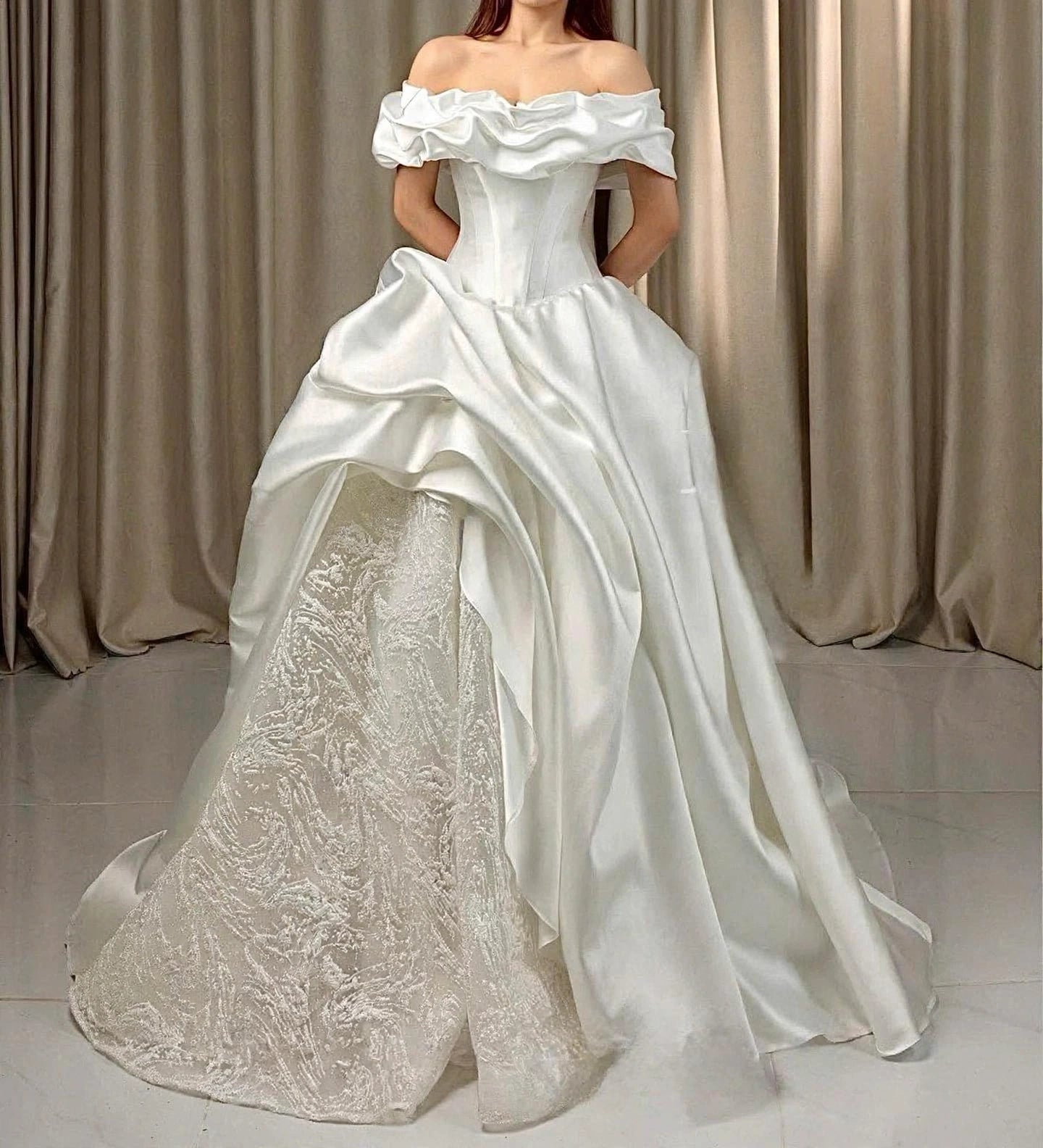 Real handmade ivory ballgown wedding dress